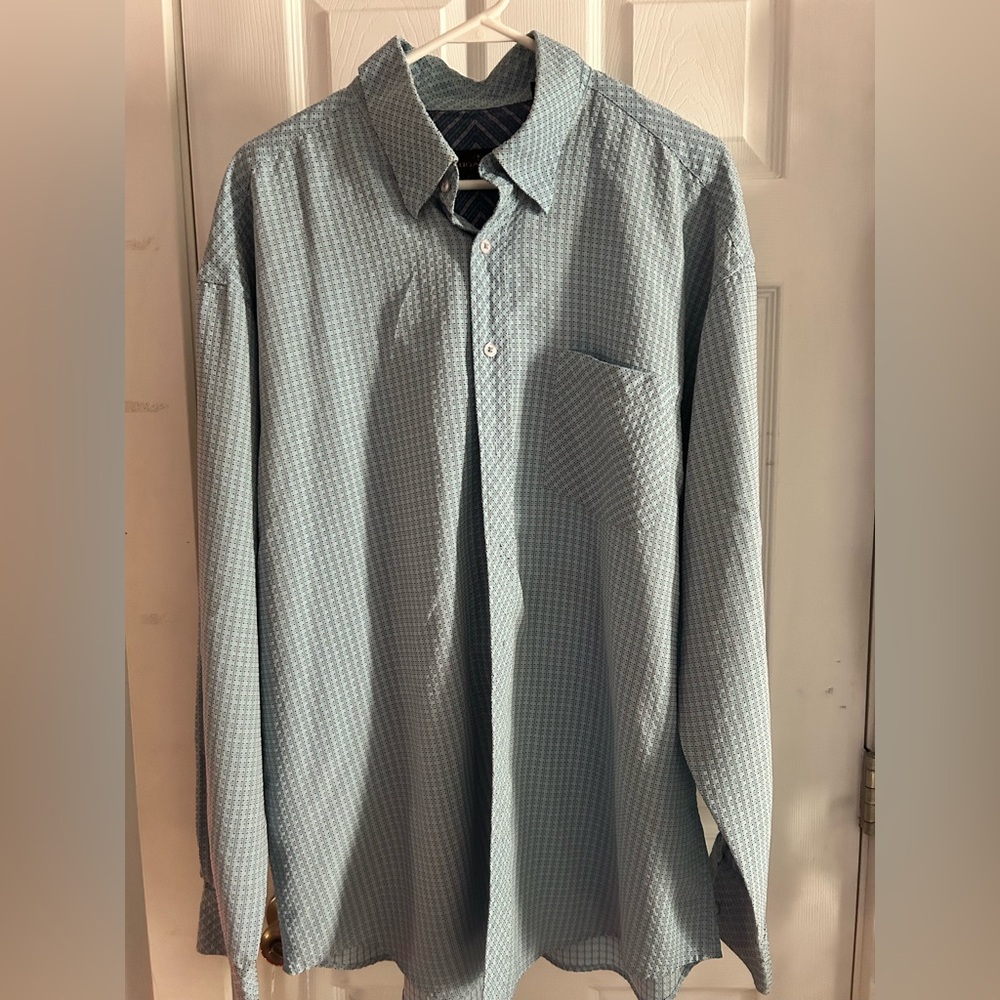 Bugatchi Men's Blue Patterned Button Down Shirt - image 2